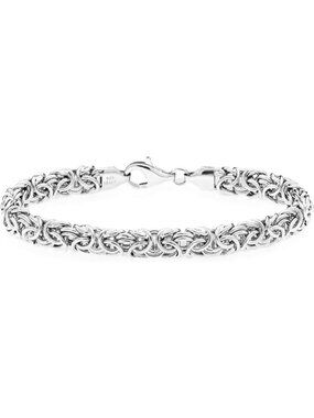 Elegant 925 Sterling Silver Byzantine Bracelet for Women - Italian Design
